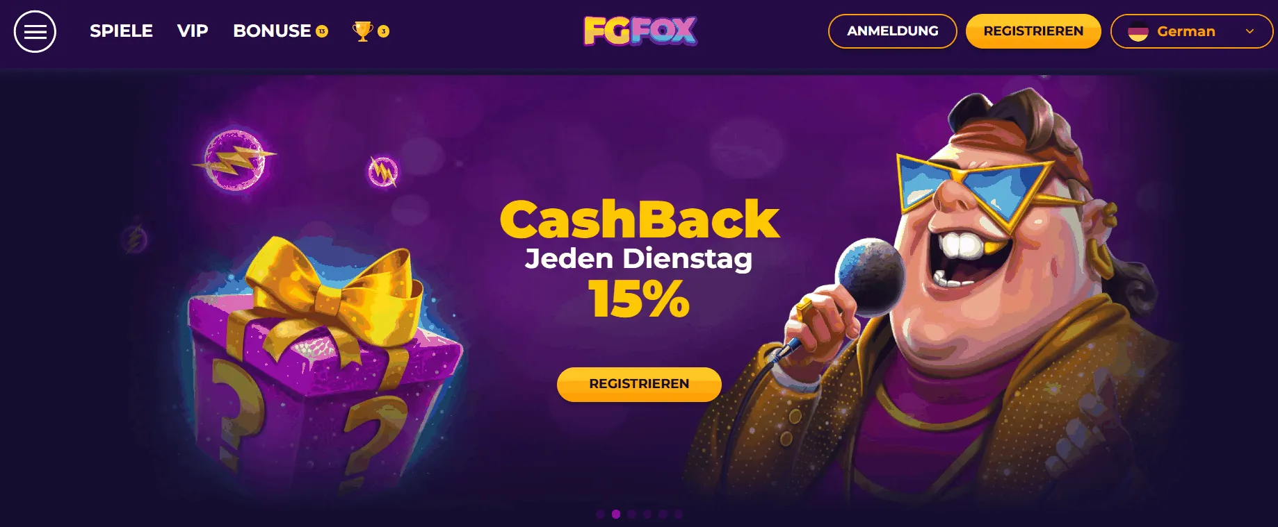 FGFOX Casino Startseite