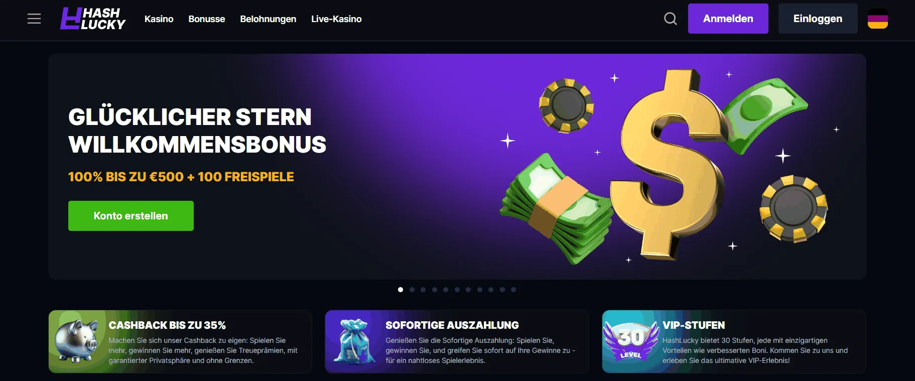 HashLucky Casino Startseite